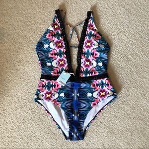 Cupshe floral swim suit